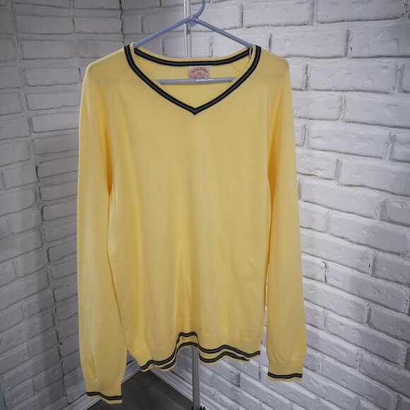 Brooks Brothers Men's Size XL Yellow Lightweight V-neck Sweater - Picture 1 of 9